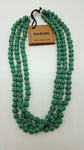 Kazuri Necklace Tiny Rounds 3 Strands 18 inch Victoria Green